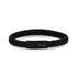 Mens Steel Leather Bracelets - 8mm Flat Black Leather Engravable Bracelet