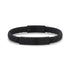 Mens Steel Leather Bracelets - 8mm Flat Leather Engravable Black ID Bracelet