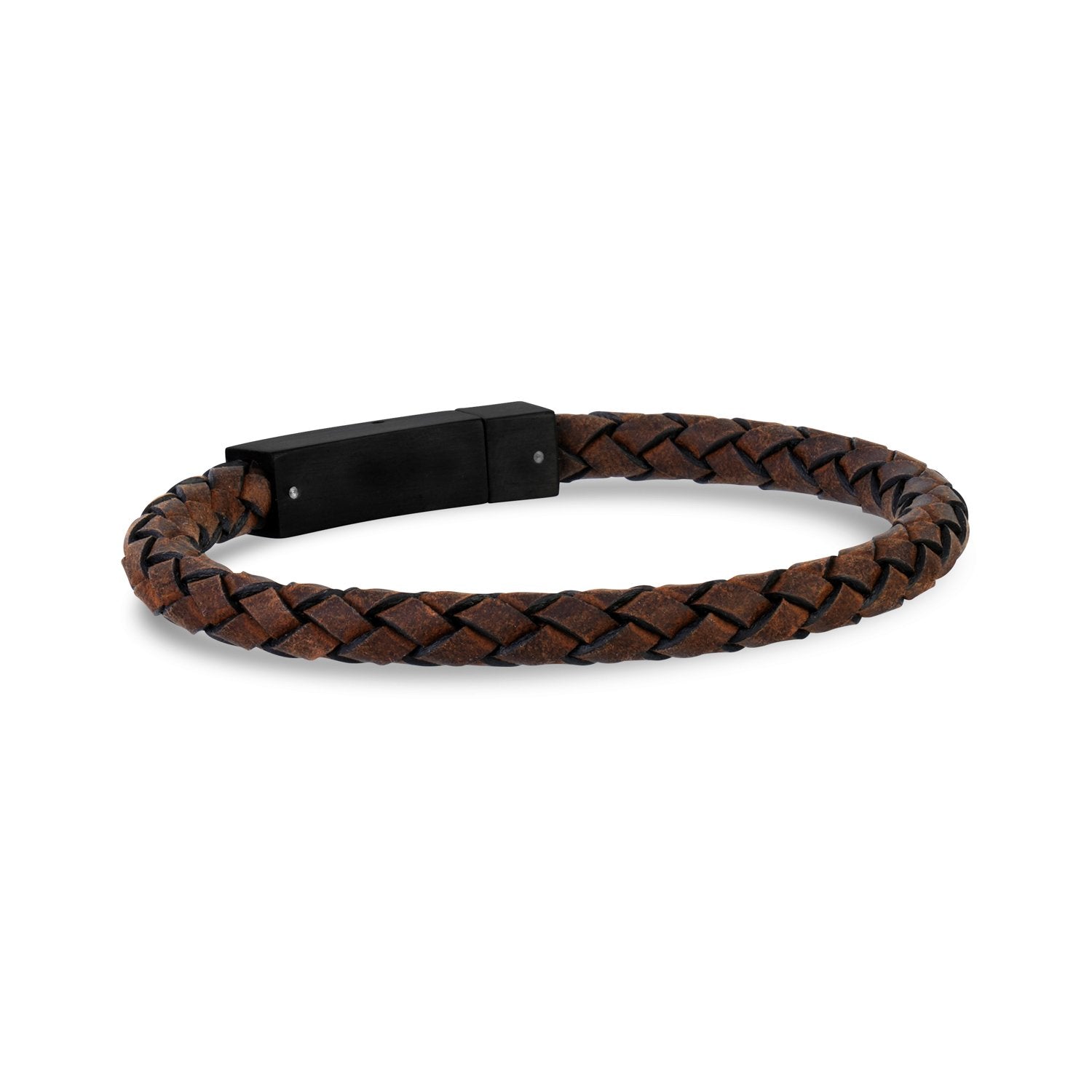 Dark Brown Leather Bracelet | 6MM - Mens Steel Leather Bracelets - The Steel Shop
