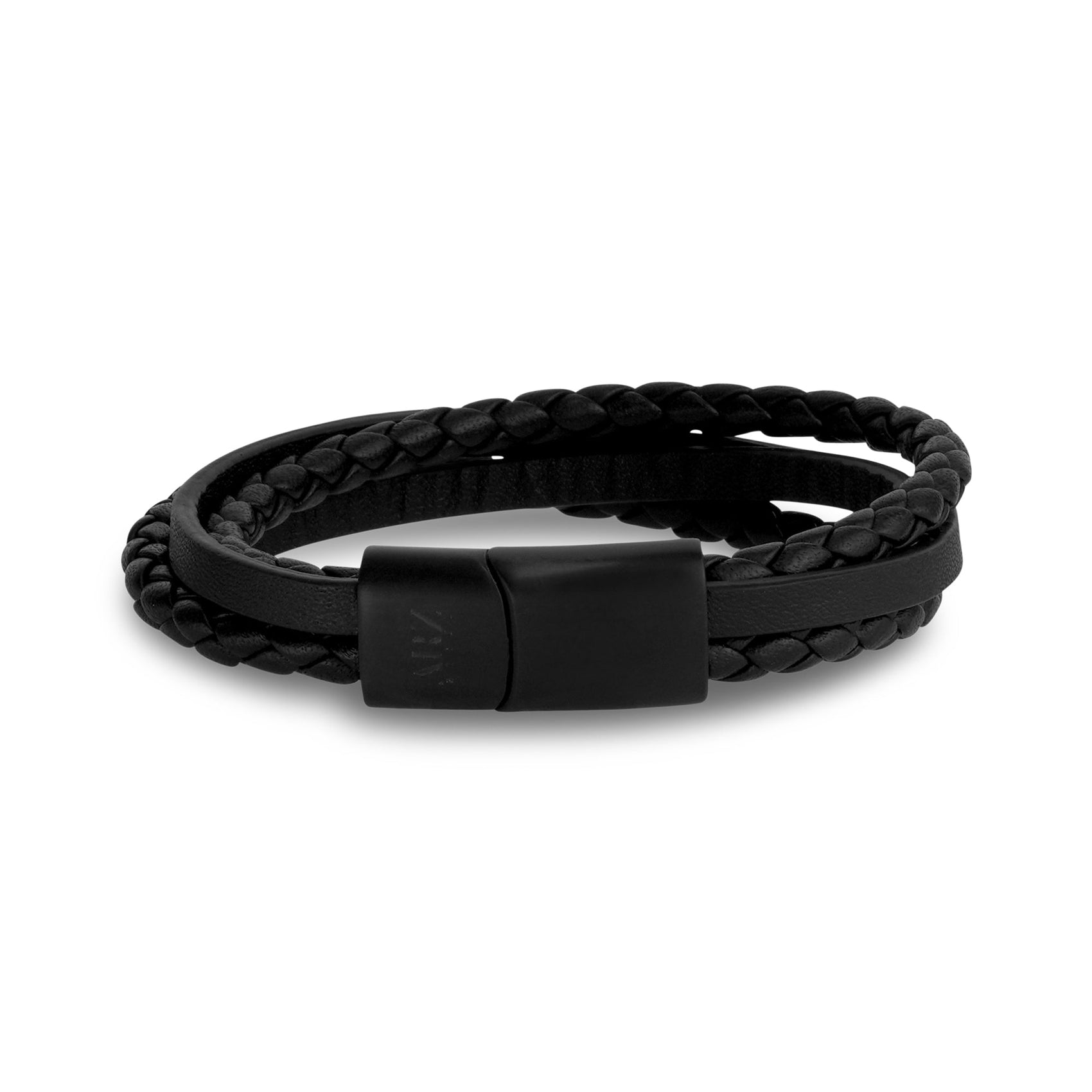 Mens Steel Leather Bracelets - Multi Strand Engravable Leather Bracelet