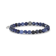 Unisex Bead Bracelet - 6mm Blue Sodalite Stretch Bead Bracelet