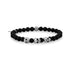 Unisex Bead Bracelet - 6mm Silver Skull Bridge Stretch Bead Bracelet
