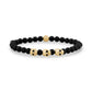 Unisex Bead Bracelet - 6mm Gold Skull Bridge Stretch Bead Bracelet