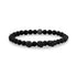 Unisex Bead Bracelet - 6mm Black Skull Bridge Stretch Bead Bracelet