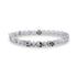 Unisex Bead Bracelet - 6mm Skull Bridge Stretch White Bead Bracelet