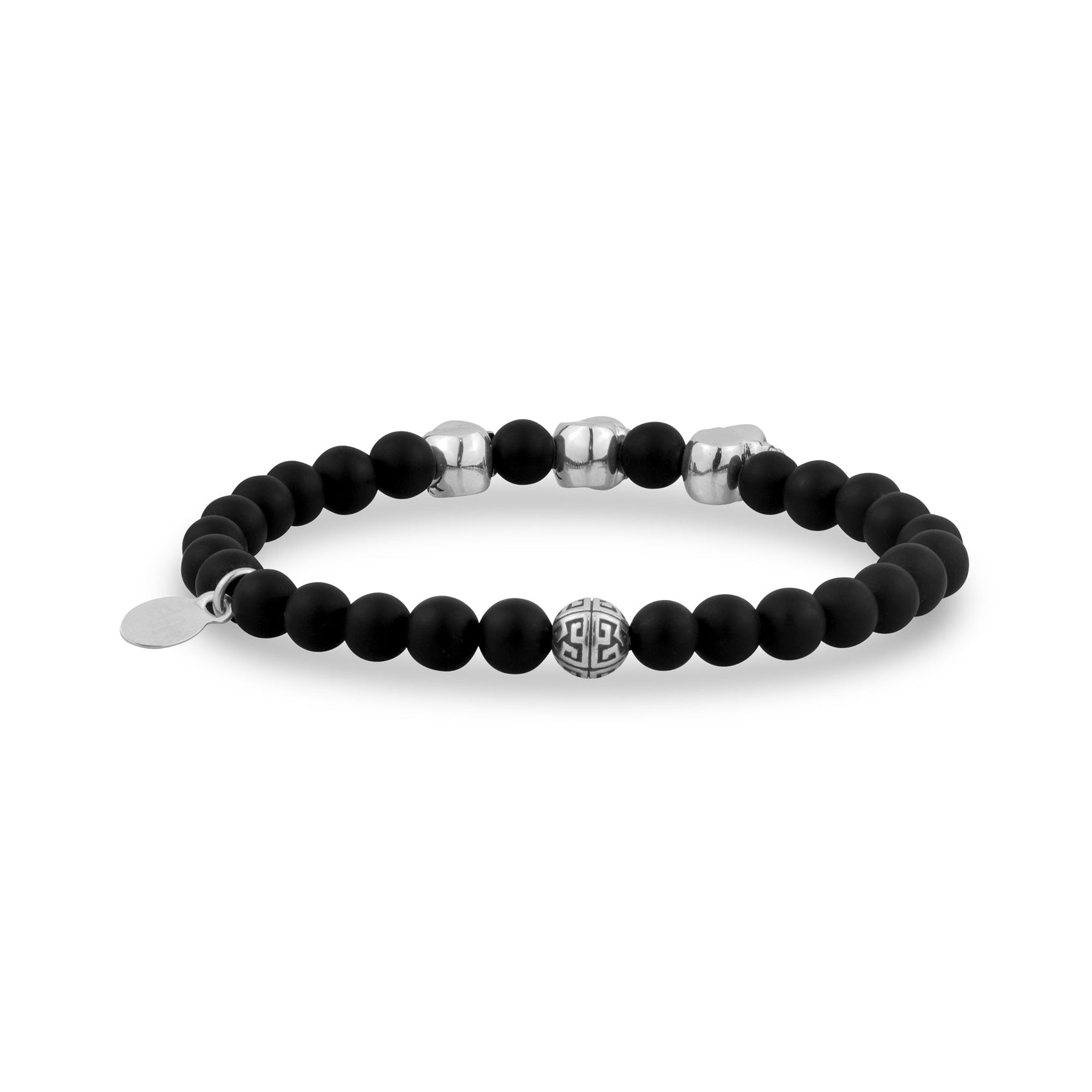 Unisex Bead Bracelet - 6mm Skull Bridge Stretch Bead Bracelet