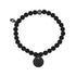 Unisex Bead Bracelet - Engravable Round Charm Stretch Bead Bracelet