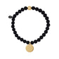 Unisex Bead Bracelet - Engravable Round Charm Stretch Bead Bracelet