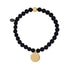 Unisex Bead Bracelet - Engravable Round Charm Stretch Bead Bracelet
