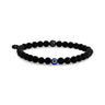 Unisex Bead Bracelet - Blue Evil Eye 6mm Matte Black Onyx Bead Bracelet