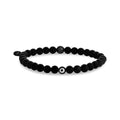 Unisex Bead Bracelet - Black Evil Eye 6mm Matte Black Onyx Bead Bracelet
