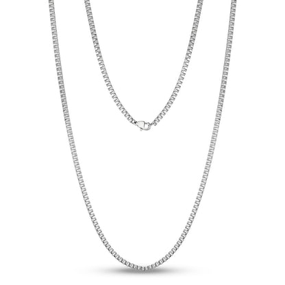 2.5mm Box link Chain - Unisex Necklaces - The Steel Shop