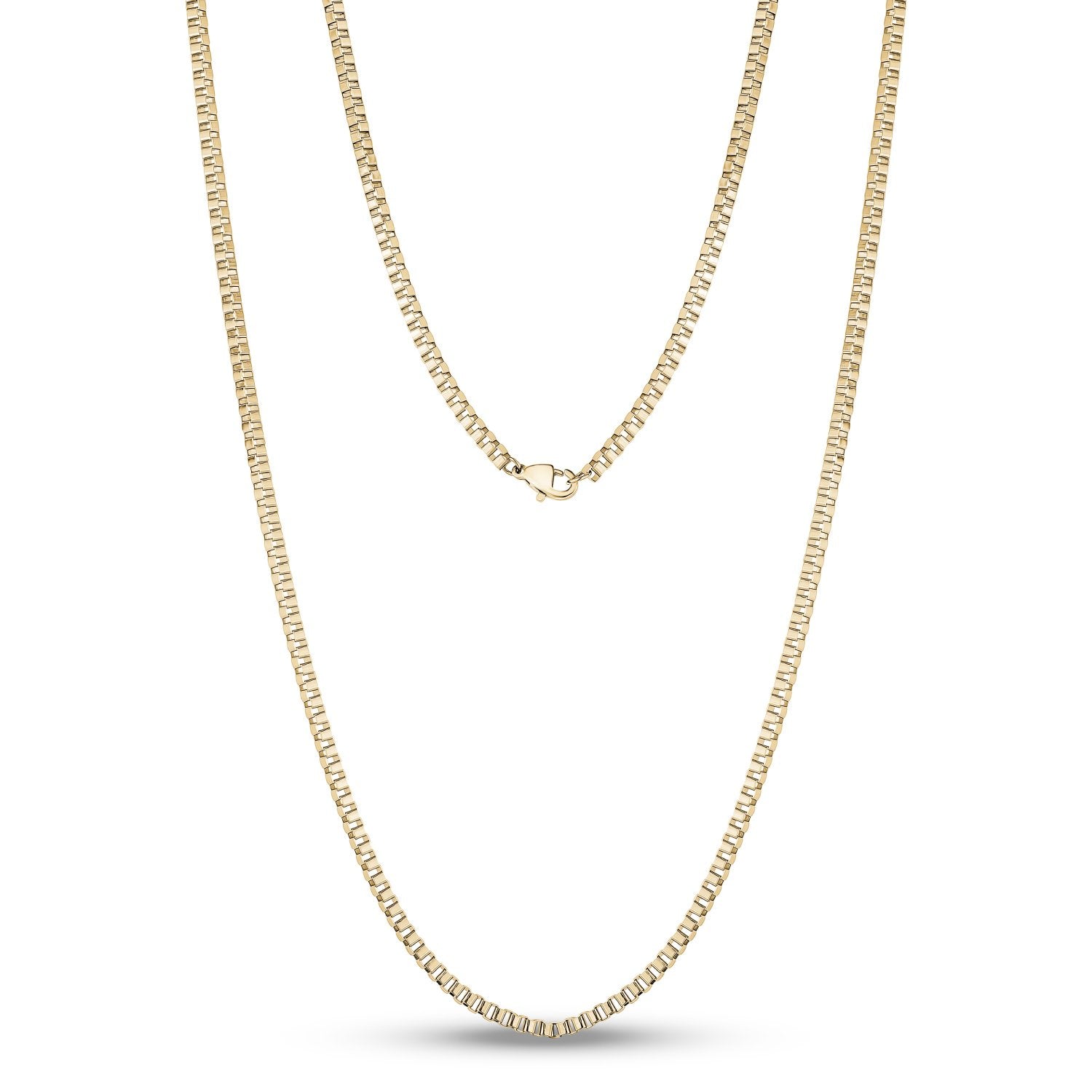 2.5mm Box link Chain - Unisex Necklaces - The Steel Shop