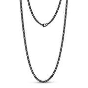 Unisex Necklaces - 3.5mm Black Stainless Steel Cuban Link Chain Necklace