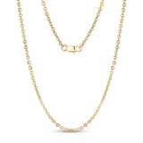 Unisex Necklaces - 3mm Flat Anchor Oval Link Gold Steel Chain Necklace