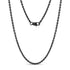 Unisex Necklaces - 3mm Flat Anchor Oval Link Black Steel Chain Necklace