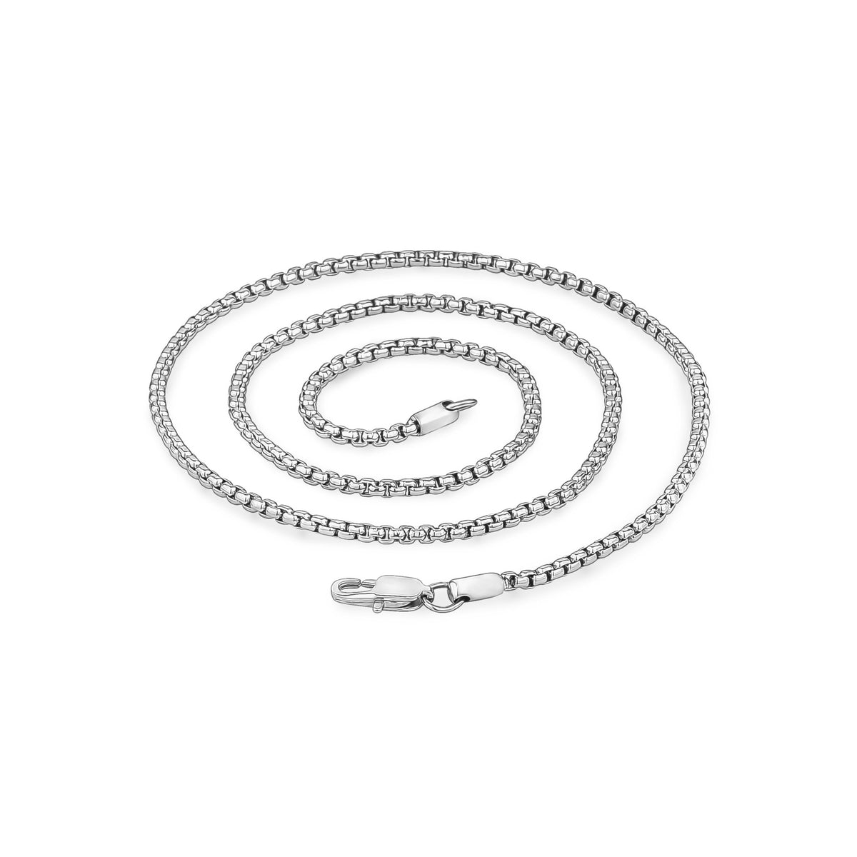 3mm Round Box Link Steel Chain Necklace – The Steel Shop