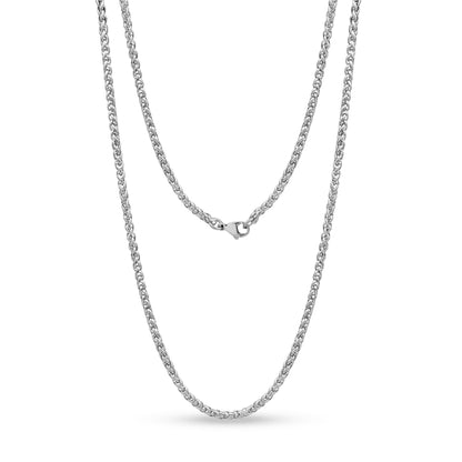 Unisex Necklaces - 3mm Steel Wheat Chain