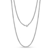 Unisex Necklaces - 3mm Steel Wheat Chain