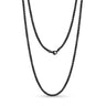 Unisex Necklaces - 3mm Black Steel Wheat Chain