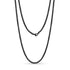 Unisex Necklaces - 3mm Black Steel Wheat Chain