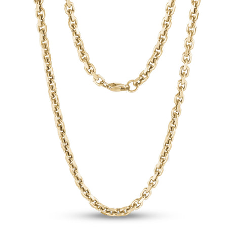 Unisex Necklaces - 5mm Gold Diamond Cut Anchor Chain