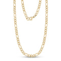 Unisex Necklaces - 5mm Gold Stainless Steel Figaro Link Chain Necklace