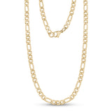 Unisex Necklaces - 5mm Gold Stainless Steel Figaro Link Chain Necklace