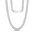 Unisex Necklaces - 8mm Engravable Silver Steel Cuban Link Chain