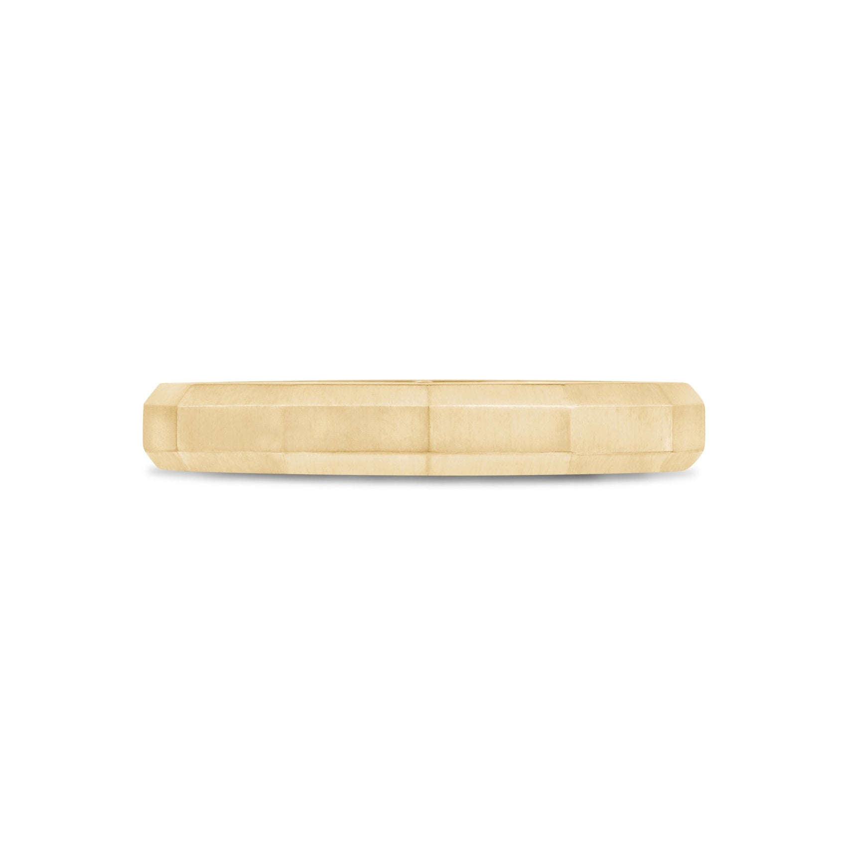 Unisex Ring - 3mm Faceted Matte Gold Steel Unisex Engravable Band Ring