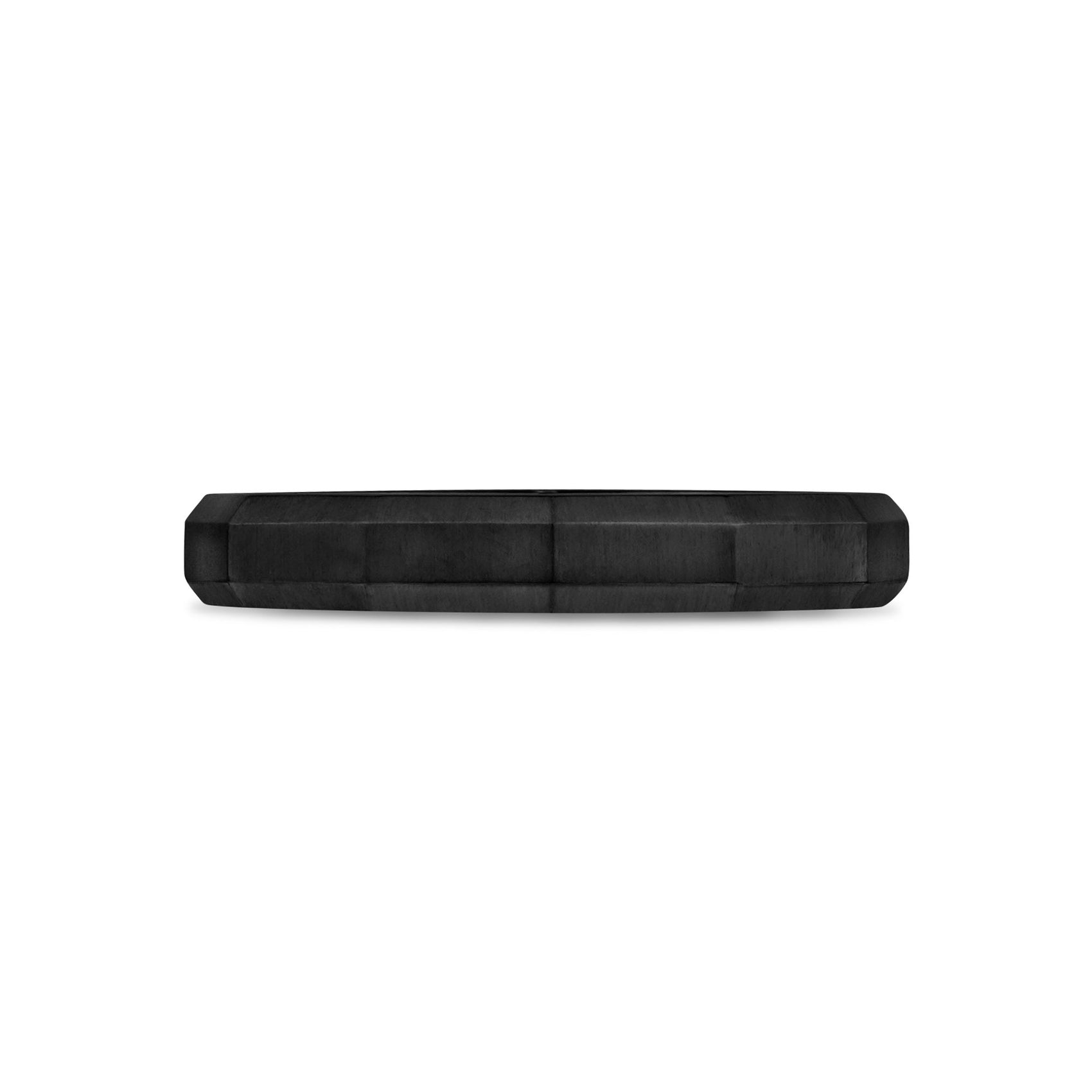 Unisex Ring - 3mm Faceted Matte Black Steel Unisex Engravable Band Ring