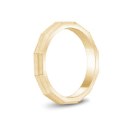 Unisex Ring - 3mm Faceted Matte Gold Steel Unisex Engravable Band Ring