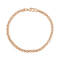 Unisex Steel Bracelet - 4mm Rose Gold Wheat Chain Bracelet