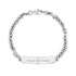Unisex stainless steel anchor link bracelet featuring a smooth engravable ID plate for versatile wear  