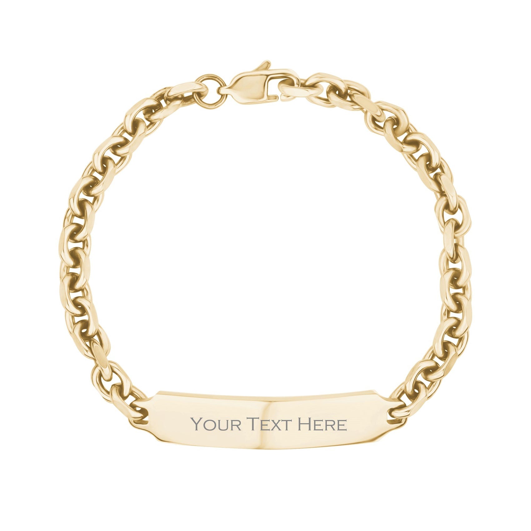 Detailed view of high-quality stainless steel anchor link bracelet designed for easy engraving  