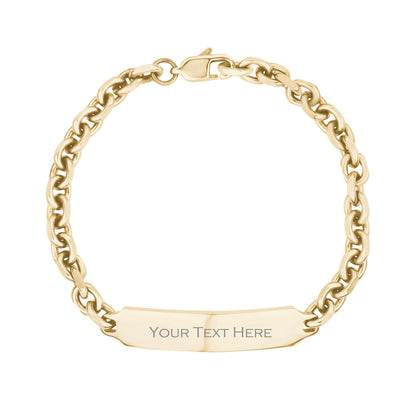 Detailed view of high-quality stainless steel anchor link bracelet designed for easy engraving  