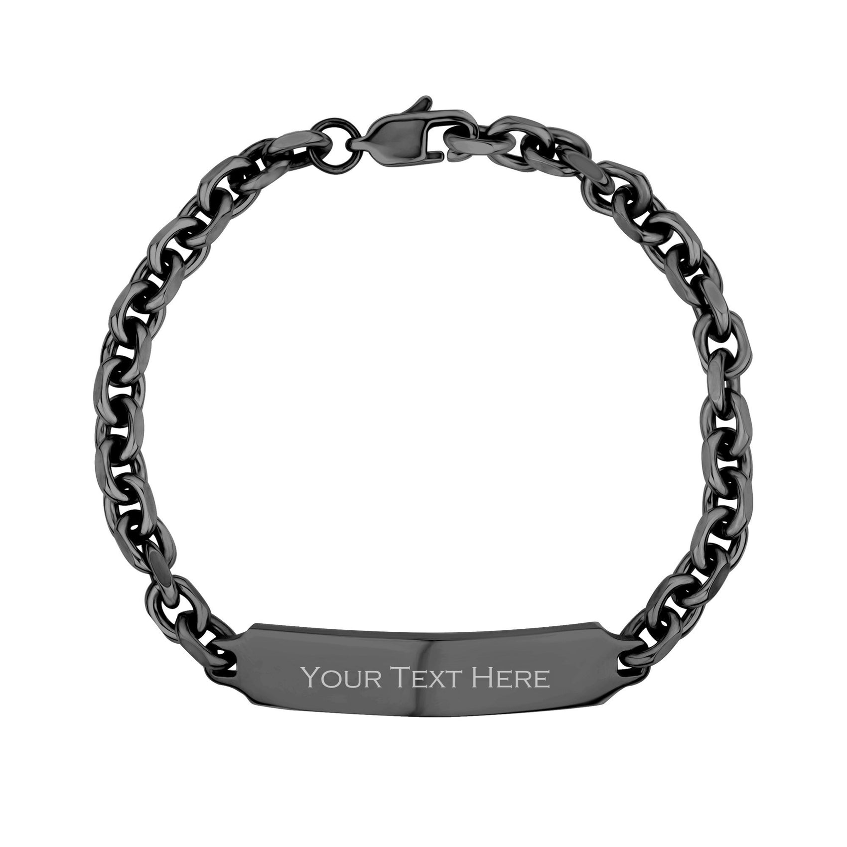 Gold-tone stainless steel anchor link ID bracelet showcasing sleek design and durable construction