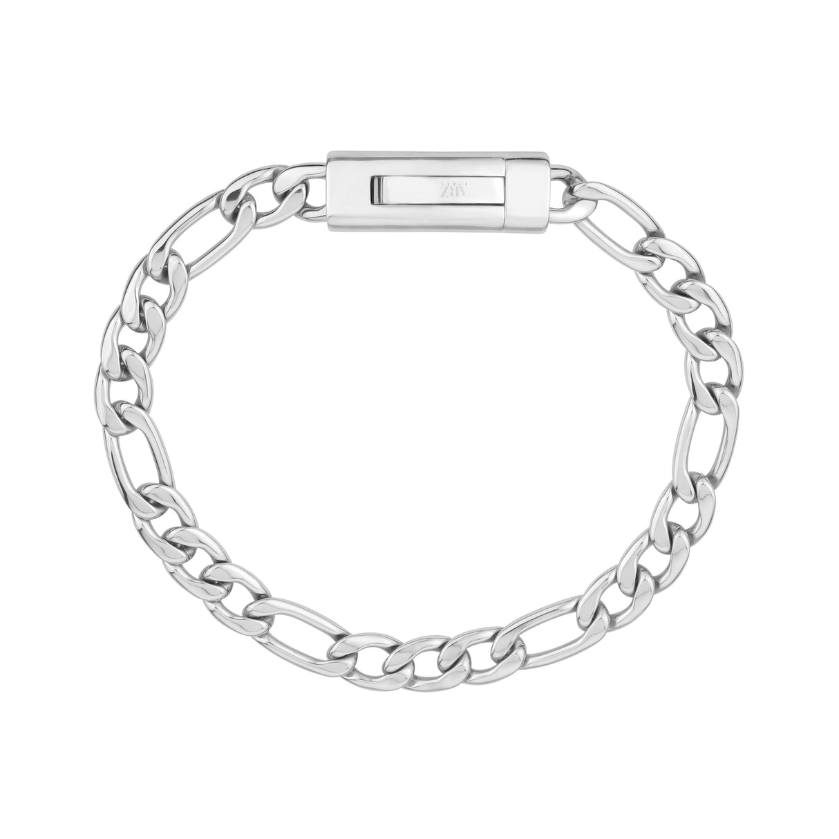 Unisex Steel Bracelet - 7mm Figaro Link Engravable Bracelet