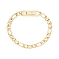 Unisex Steel Bracelet - 7mm Gold Figaro Link Engravable Bracelet