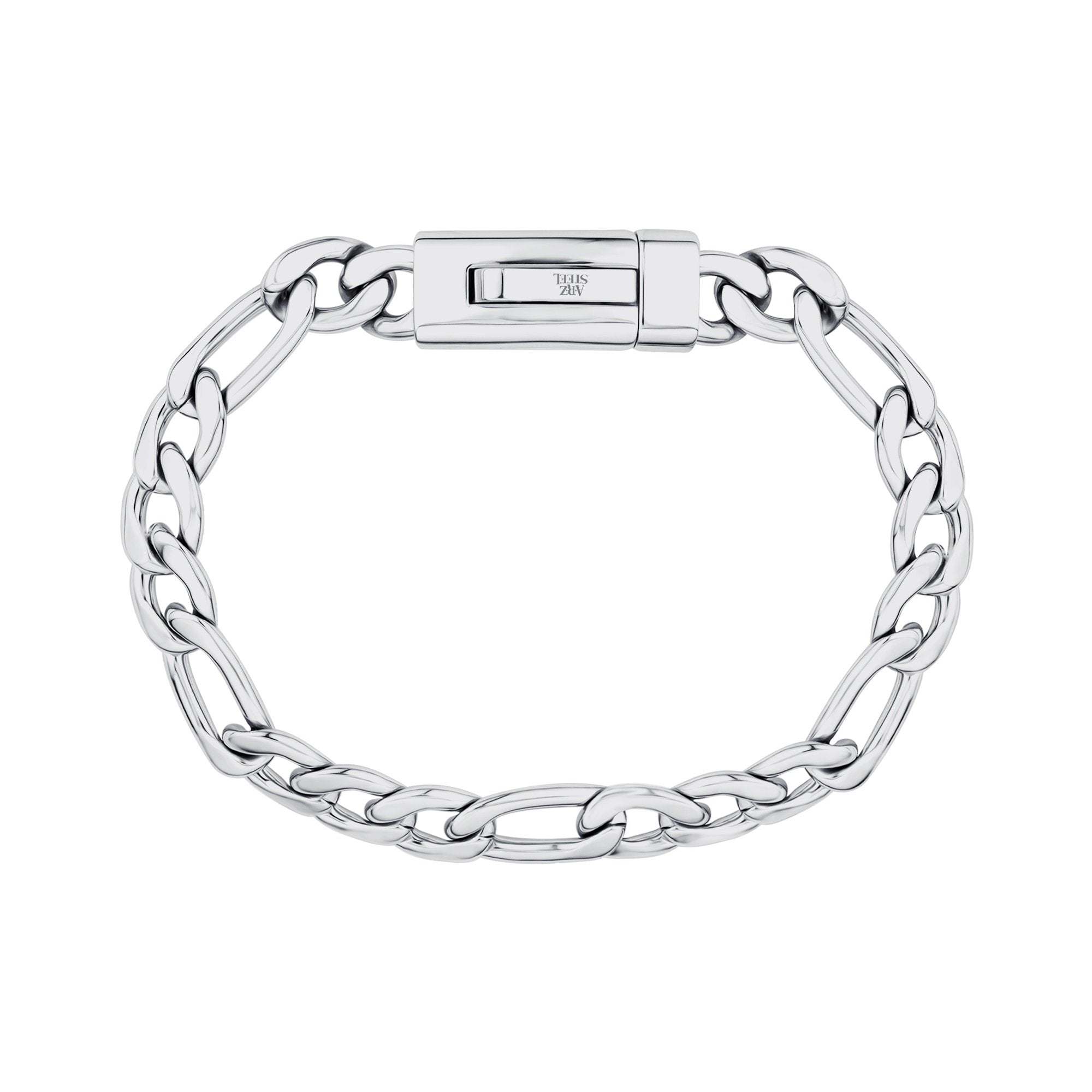 9mm Stainless Steel Figaro Link Chain Bracelet Gold for Men and