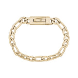Unisex Steel Bracelet - 9mm Gold Figaro Link Engravable Bracelet