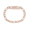 Unisex Steel Bracelet - 9mm Rose Gold Figaro Link Engravable Bracelet