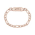 Unisex Steel Bracelet - 9mm Rose Gold Figaro Link Engravable Bracelet