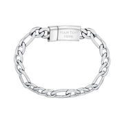 Unisex Steel Bracelet - 9mm Figaro Link Engravable Bracelet
