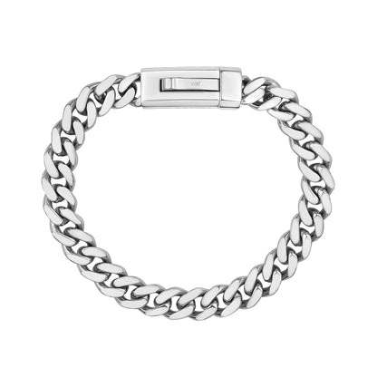 Unisex Steel Bracelet - 9mm Stainless Steel Cuban Link Engravable Bracelet