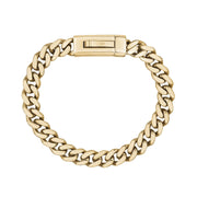 Unisex Steel Bracelet - 9mm Gold Stainless Steel Cuban Link Engravable Bracelet