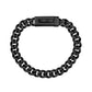Unisex Steel Bracelet - 9mm Black Stainless Steel Cuban Link Engravable Bracelet