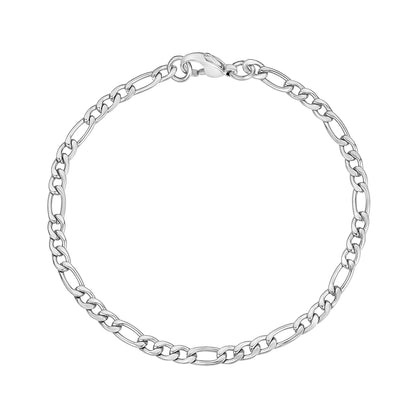 Women Bracelet - 3.5mm Steel Figaro Link Dainty Bracelet