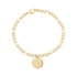 Women Bracelet - 4mm Gold Figaro Link Engravable Charm Bracelet