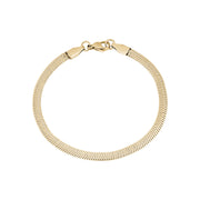 Women Bracelet - 4mm Herringbone Gold Bracelet